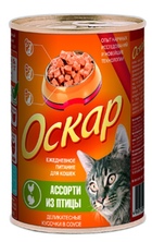 Оскар консервы для кошек Ассорти из птицы в соусе