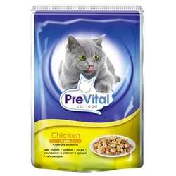 Prevital Classic Консервированный корм для кошек Кусочки в желе с курицей