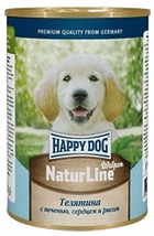 Happy Dog - Хэппи Дог консервы для щенков Телятина с печенью, сердцем и рисом