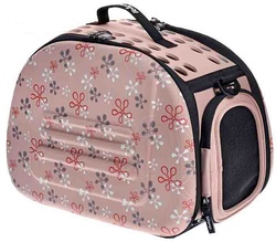 Ibiyaya -Ибияя складная сумка-переноска для собак и кошек до 6 кг бледно-розовая в цветочек