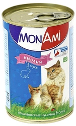 МонАми консервы для кошек Кролик кусочки в соусе