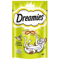Dreamies лакомые подушечки для кошек с Уткой