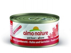 Almo Nature Legend Консервы для кошек с Курицей и креветками 75% мяса
