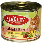 Berkley Rabbite & Firest Berries №1 Беркли консервы для котят кролик с лесными ягодами №1