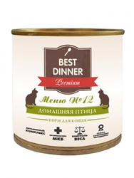 Best Dinner Бест Диннер Меню №12 консервированный корм для кошек с домашней птицей