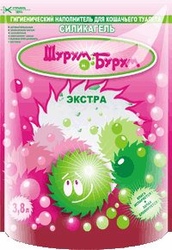 Шурум-Бурум Экстра Силикагелевый наполнитель с добавлением зеленых гранул