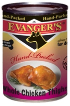 Evanger`s Hand-Packed беззерновые консервы для собак цельные Куриные бедрышки Упаковано вручную