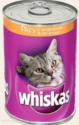 Whiskas - Вискас консервы для кошек рагу (индейка/печень)