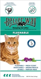Better Way Flushable Наполнитель для кошачьих туалетов, комкующийся с натуральным свежим ароматом